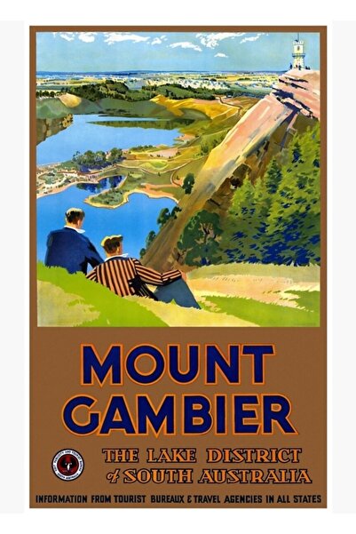 Universal Αφίσα Mount Gambier Αυστραλίας Αναπαλαιωμένη Ξύλινη Αφίσα Διακοσμητική