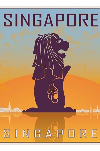 Universal Singapore Poster Tablo Poster din lemn decorativ
