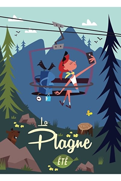 Universal Poster La Plagne, Tablou, Poster din lemn, Decorativ
