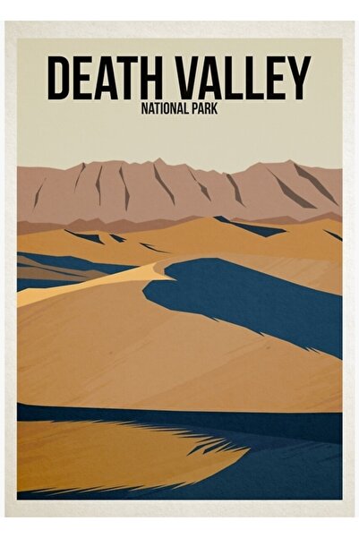 Universal Εθνικό Πάρκο Death Valley Ξύλινη διακοσμητική αφίσα με εικονογραφήσεις