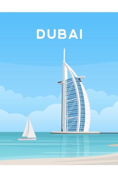 Universal Dubai, Emiratele Arabe Unite - Poster decorativ din lemn cu ilustra...