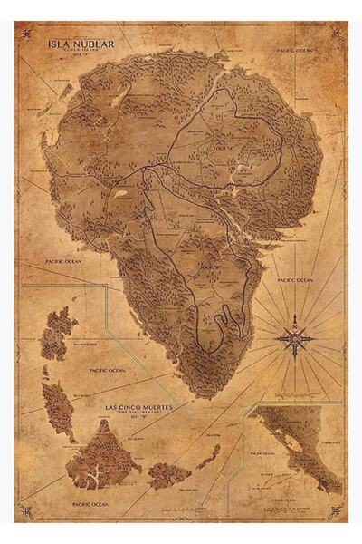 Universal Nublar Map Park Αφίσα Ζωγραφική Ξύλινη Αφίσα Διακοσμητική