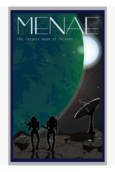 Universal Mass Effect Menae Travel Poster Fan Art Painting Ξύλινη διακοσμητικ...