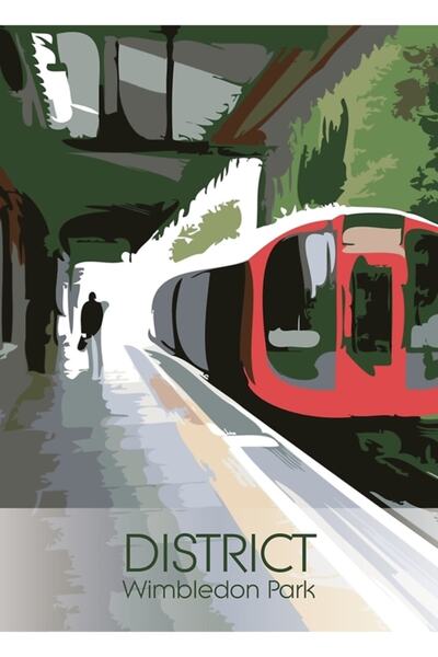 Universal District Line London Underground Wimbledon Park Tablo Poster decora...