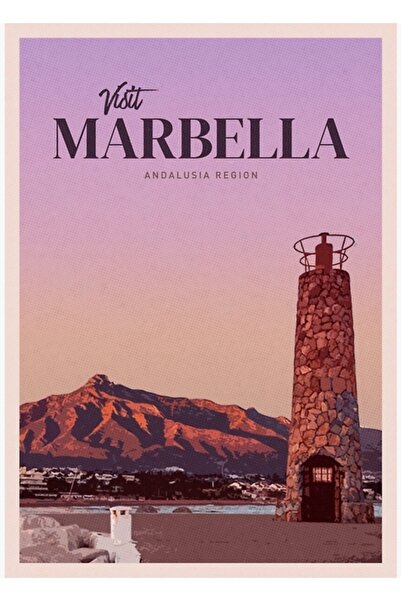 Universal Vizitați Marbella Tablo, afiș decorativ din lemn.