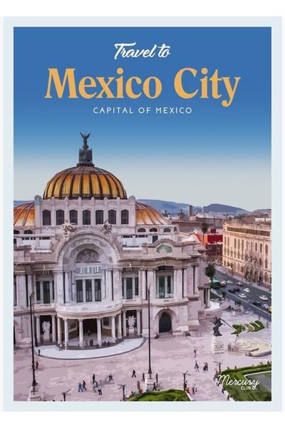 Universal Vizitați Mexico City Tablo Poster decorativ din lemn