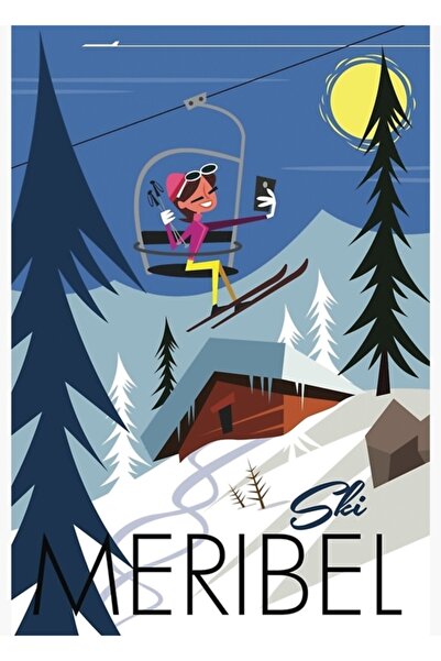 Universal Poster Meribel Kayak, Tablou, Poster din lemn, Decorativ