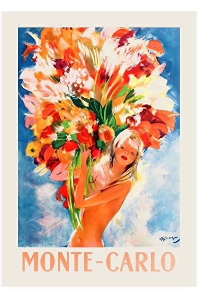 Universal Αφίσα ταξιδιού Monte Carlo - Ξύλινη διακοσμητική αφίσα με ζωγραφική...