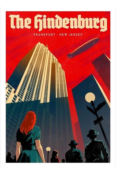Universal Postere de călătorie - Poster decorativ din lemn cu pictură Hindenburg