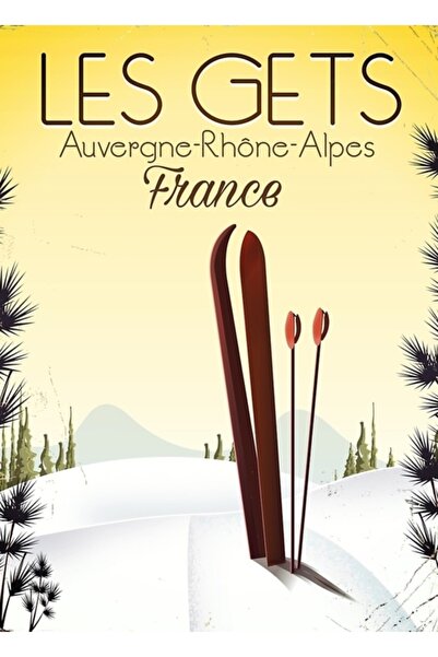 Universal Les Gets France Ski Travel Poster Tablo Poster din lemn decorativ