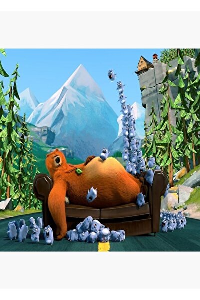 Universal Grizzy Ve Lemmings Tablo Ahşap Poster Dekoratif