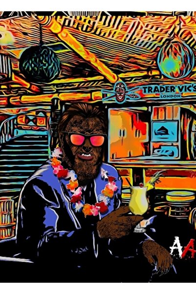 Universal Tablou decorativ cu poster din lemn Vampiri din Londra