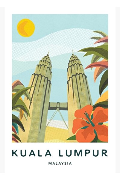 Universal Turnurile Petronas din Kuala Lumpur Tablou Poster decorativ din lemn