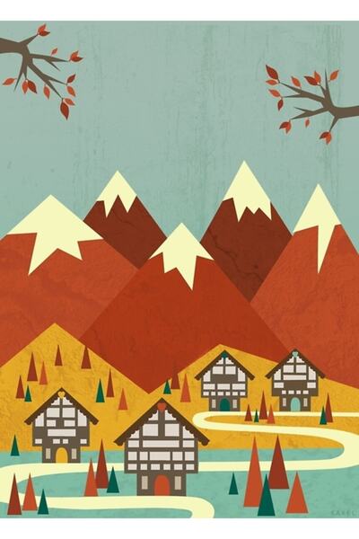 Universal Poster decorativ din lemn cu tablouri elvețiene