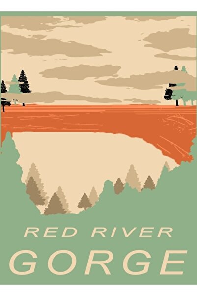 Universal Διακοσμητική Ξύλινη Αφίσα Τέχνης Red River Gorge