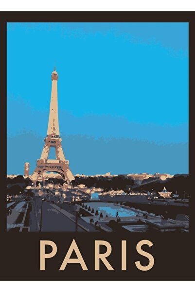 Universal Poster decorativ din lemn cu tablou Paris