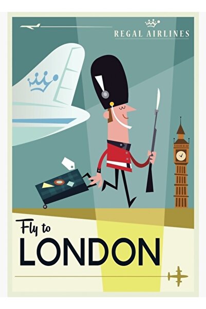 Universal Плакат  "Летете до... Лондон " - Дървен декоративен плакат