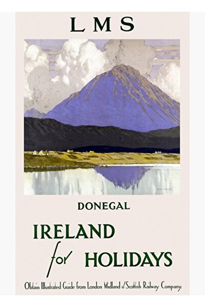 Universal Poster decorativ din lemn cu hartă de călătorie în Donegal, Irlanda...