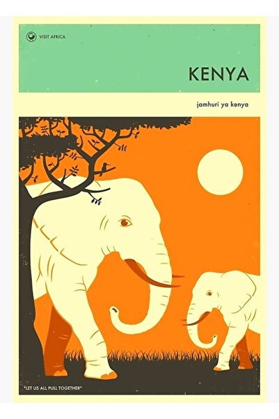 Universal Декоративен дървен плакат с картина на Джамхури Я Кеня