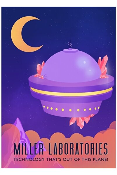 Universal Декоративен дървен плакат за пътуване от Милър Лаборатории