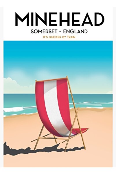 Universal Minehead Somerset Anglia Poster de călătorie pe litoral Tablou Post...