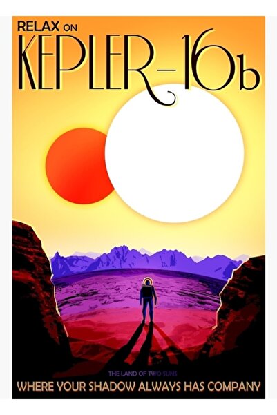 Universal Vizije budućnosti - Kepler-16b Slika Drveni poster Dekorativni
