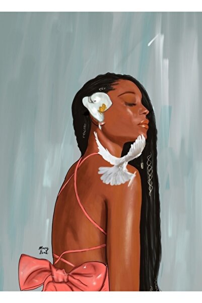 Universal Poster decorativ din lemn cu fată și fundă