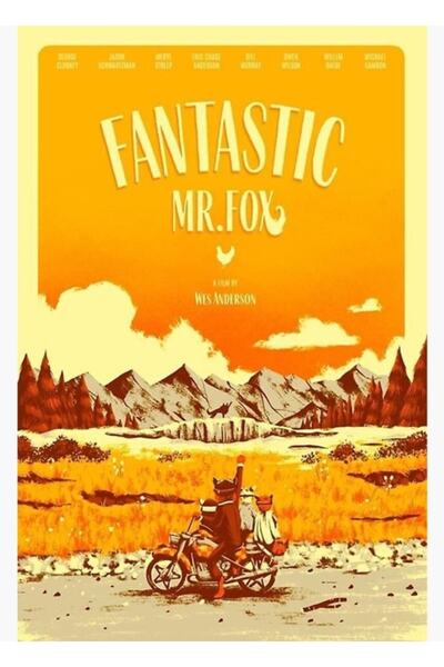 Universal Διακοσμητική ξύλινη αφίσα της ταινίας Mr. Fox Fantastic Movie Painting