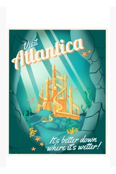 Universal Επισκεφθείτε το Atlantica Tableau, την ξύλινη διακοσμητική αφίσα.