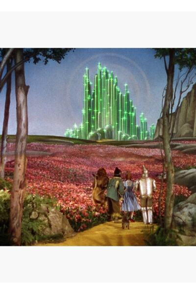 Universal Ο Μάγος του Οζ Σμαραγδένια Πόλη Πίνακας Τοπίου Ξύλινη Αφίσα Διακοσμ...