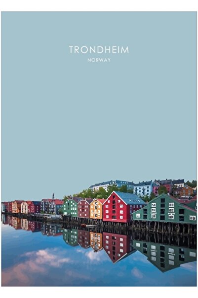 Universal Trondheim, Norvegia Tablou de călătorie Poster decorativ din lemn
