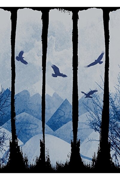 Universal Орли, Планини, Грандж пейзажна картина, Дървен плакат, Декоративен