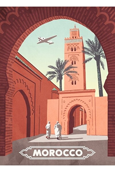 Universal Διακοσμητική Ξύλινη Αφίσα Μαροκινής Ζωγραφικής