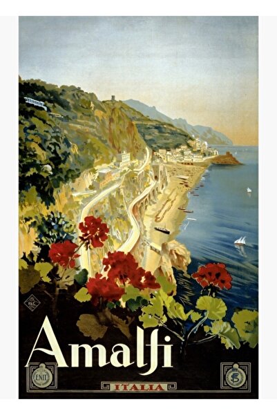 Universal Amalfi Italia Poster Restaurat Tablo Poster din Lemn Decorativ