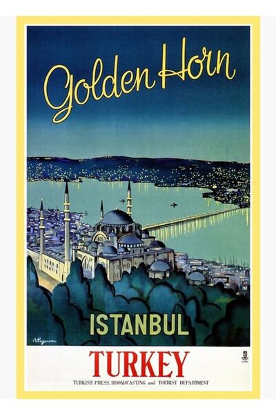 Universal Κόλπος της Κωνσταντινούπολης Τουρκία Ταξιδιωτικός Πίνακας Ξύλινη Δι...