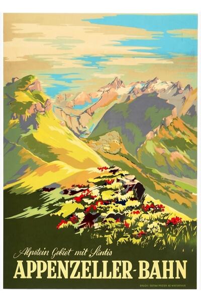 Universal Appenzeller Bahn Ελβετία Τραπέζι τουριστικών διαδρομών της Σιδηροδρ...