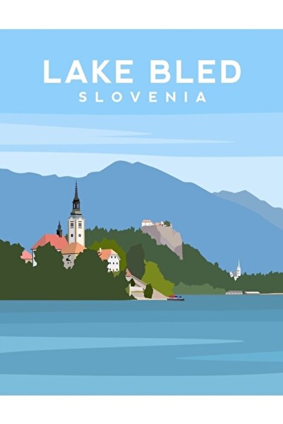 Universal Lacul Bled, Slovenia Tablou Poster din lemn decorativ
