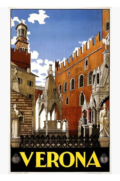 Universal Βερόνα Ιταλία Αρχιτεκτονικός Πίνακας Ταξιδιών Ξύλινη Διακοσμητική Α...