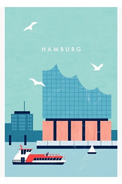 Universal Αφίσα ταξιδιού Hamburg Elbphilharmonie Ξύλινη διακοσμητική αφίσα