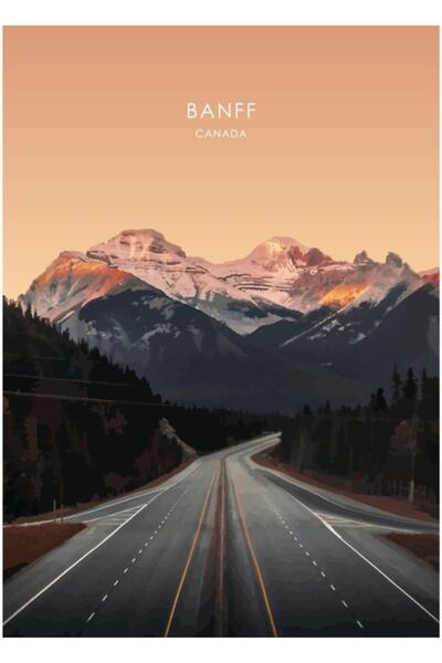 Universal Tablou ilustrativ de călătorie Banff, Canada, poster decorativ din ...