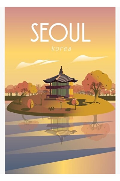 Universal Seul Coreea Poster de călătorie Tablou Poster din lemn Decorativ im...