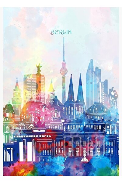 Universal Διακοσμητική ξύλινη αφίσα με σιλουέτα του Βερολίνου