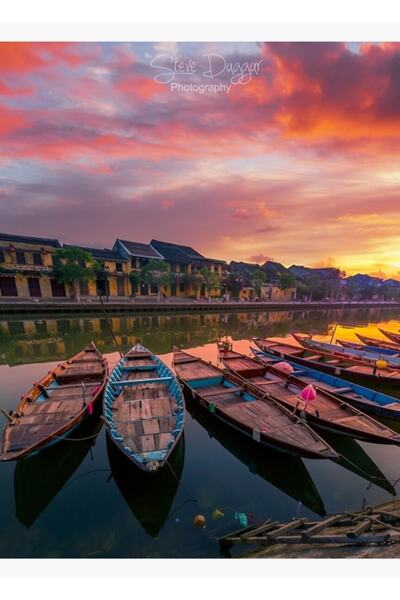 Universal Hoi An Sunrise Ζωγραφική Ξύλινη Αφίσα Διακοσμητική