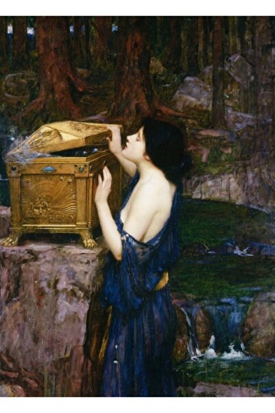 Universal Κουτί της Πανδώρας - Ζωγραφική του Τζον Γουίλιαμ Γουότερχαουζ, Ξύλι...