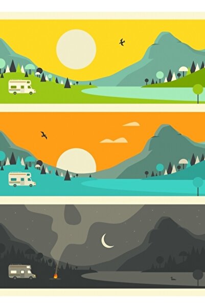 Universal Poster decorativ din lemn Campfire 1 Tableau