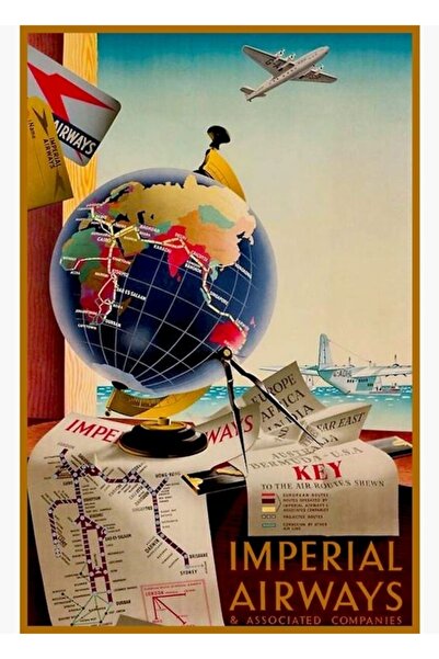 Universal Imperial Airways: Διαφημιστικός πίνακας εκτύπωσης αεροπορικών εταιρ...