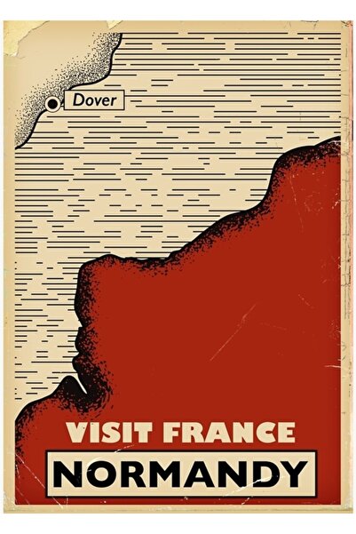 Universal Poster de călătorie Normandia, Franța, tablou decorativ din lemn, p...