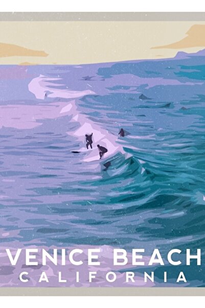 Universal Βενετία Παράλια - Καλιφόρνια Ξύλινη Διακοσμητική Αφίσα Ζωγραφισμένη...