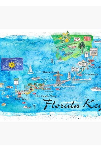 Universal Florida Keys Key West Marathon Key Largo Tablou ilustrativ de călăt...