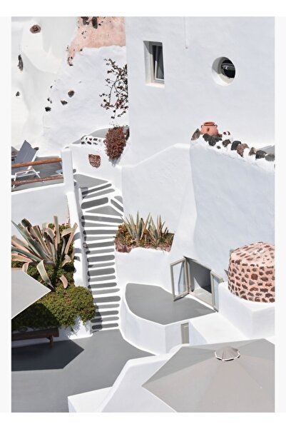 Universal Αρχιτεκτονικός πίνακας ξύλινης αφίσας διακοσμητικός στη Σαντορίνη